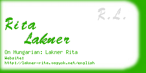 rita lakner business card